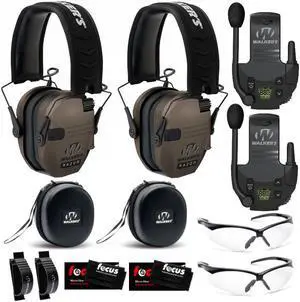 Walkerâs Razor Slim Electronic Muff ULTIMATE RANGE BUNDLE, Dark Earth, 2 Pack