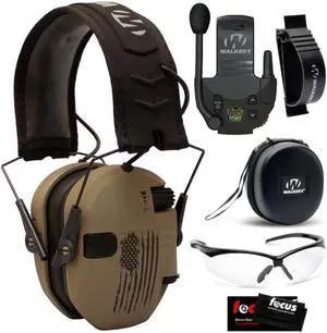 Walker's Razor Slim Electronic Muff ULTIMATE RANGE BUNDLE, Flat Dark Earth
