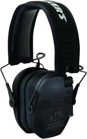 Walker's Razor Quad Electronic Muffs for Hunters and Shooters (Black, Large)