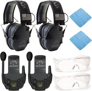 Walker's Razor Slim Electronic Muff (Black Patriot Version, 2-Pack) Bundle