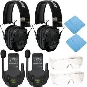 Walker's Razor Slim Electronic Muff Patriot Series (Camo) (2-Pack) Bundle