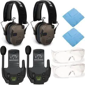Walkers Razor Slim Electronic Muff (Flat Dark Earth, 2-Pack) Bundle