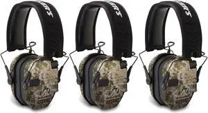 Walker's Razor Slim Electronic Shooting Muffs 3-Pack, Kryptek Camo