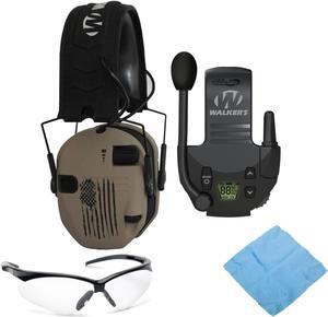 Walker's Razor Slim Electronic Muff (US Flag-FDE) Bundle with Accessories