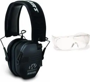 Walker's Razor Slim Shooting Muffs Kit (Black) with OTG Safety Glasses