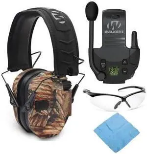 Walker's Razor Slim Electronic Shooting Muff (American Flag) Bundle