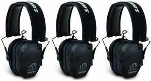 Walker's Razor Slim Electronic Shooting Muffs 3-Pack, Black