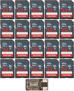 SanDisk 32GB Ultra SDHC UHS-I Memory Card (20-pack) with Focus Card Reader