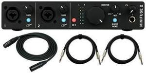 Arturia MiniFuse 2 USB-C Audio Interface Bundle, Knox Gear XLR and TRS Cables