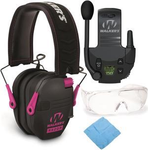 Walkers Razor Shooting Muff (Black) with Walkie Talkie and OTG Glasses Kit