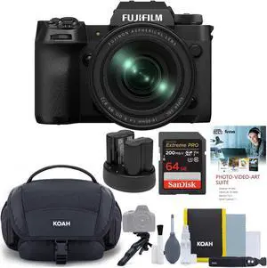 Fujifilm X-H2 40 MP Body with XF16-80mm F4 R OIS WR Lens (Black) Bundle