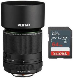 Pentax HD PENTAX-DA 55-300mm f/4.5-6.3 ED PLM WR RE Lens with Storage Bundle