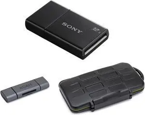 Sony UHS-II USB 3.1 SD Card Reader with Carrying Case and Card Reader Bundle