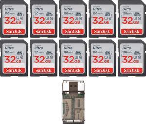 SanDisk 32GB Ultra SDHC UHS-I Memory Card w/High Speed USB Card Reader (10-Pack)