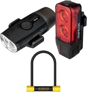 Topeak PowerLux USB Combination Light Set and OnGuard Bulldog STD Bike U-Lock