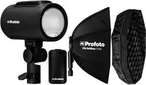 Profoto A2 Monolight with Clic Softbox 2 Feet Octa and Softgrid w. Extra Battery
