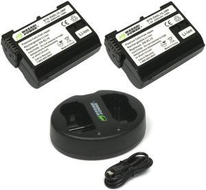 Wasabi Power Battery (2-Pack) and Dual Charger for Nikon EN-EL15