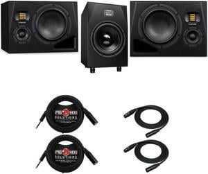 Adam Audio A8H Studio Monitor (Pair) with ADAM Audio Sub12 Subwoofer and Cables