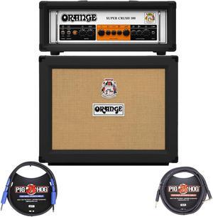 Orange Amps Super Crush 100W Guitar Amplifier Head with Cabinet and Cables