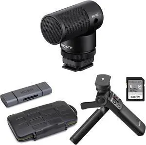 Sony ECM-G1 Vlogger Shotgun Microphone with Sony Vlogger Accessory Kit Bundle