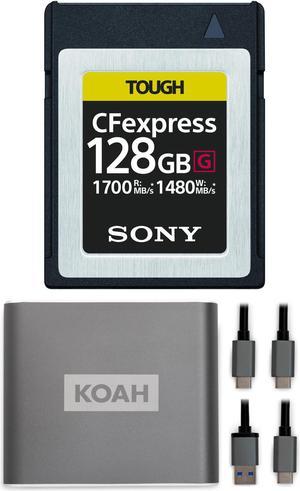 Sony 128GB TOUGH CEB-G Series CFexpress Type B Card and Reader Bundle