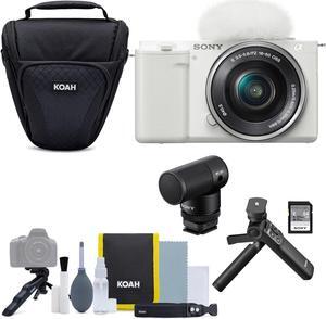 Sony Alpha ZV-E10 APS-C Mirrorless (White) with 16-50mm Lens Content Creator Kit
