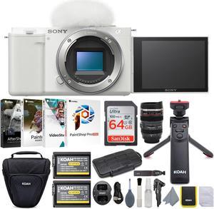 Sony Alpha ZV-E10 APS-C Vlog Camera Body (White) Content Creator's Bundle