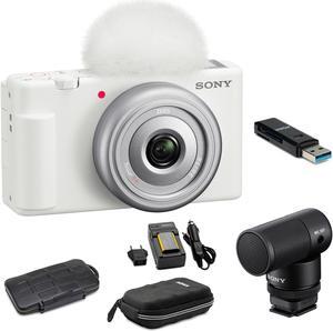 Sony Zv-1F Vlog Camera (White) With Vlogger Shotgun Microphone and Accessories