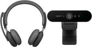 Logitech Zone wireless 2 UC, Graphite + 4K Pro Webcam
