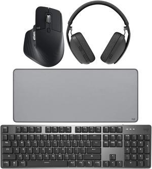 Logitech MX Master 3S Ergonomic Wireless Mouse Black with Keyboard Bundle