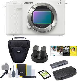 Sony Alpha ZVE1 Fullframe Mirrorless Vlog Camera ILCZVE1B White Bundle