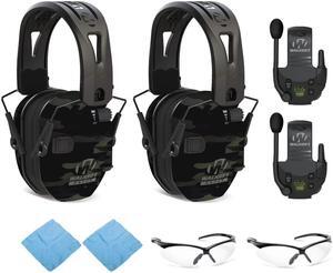 Walkers Razor Tacti-Grip with Rubber Headband (Gray) w/Glasses Bundle (2-Pack)