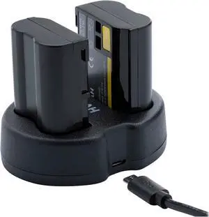 Koah Battery (2-Pack) and Dual Charger for Nikon EN-EL15B