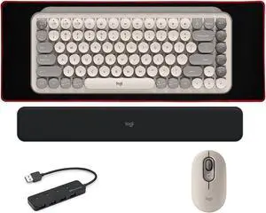 Logitech POP Keys Wireless Mechanical Keyboard and POP Mouse Bundle (Mist)