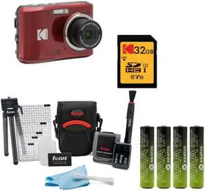 Kodak PIXPRO FZ43 Friendly Zoom Digital Camera (Red) Bundle