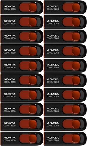 ADATA 32GB USB 2.0 Retractable Capless Flash Drive (Red, 20-Pack)