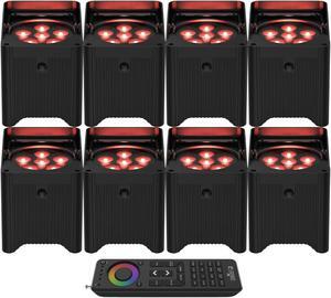 Chauvet DJ Freedom Par T6 Battery-Operated Tri-Color LED Lights Bundle (8-Pack)
