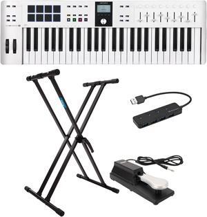 Arturia KeyLab Essential 49 mk3 MIDI Keyboard Controller w/Stand, Pedal Bundle