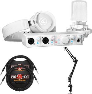 Arturia MiniFuse Recording Pack (White) with EF1 Headphones, CM1 Microphone, Microphone Boom Arm and 1/4-inch TRS Cables