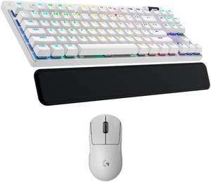 Logitech G PRO X TKL Lightspeed Wireless Gaming Keyboard  Gaming Mouse White and Palm Rest