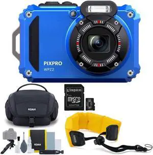 Kodak PIXPRO WPZ2 Rugged Waterproof 16MP Digital Camera (Blue) Bundle