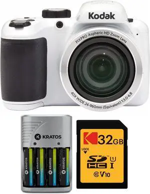 Kodak PIXPRO AZ401 Astro Zoom Digital Camera (White) Bundle with Accessory