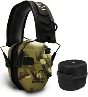 Walkers Game Ear Razor Muffs (Multicam Tan Camo) with Protective Case