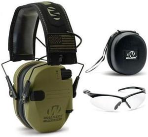 Walkers Razor Slim Electronic Muff (USA Green) with Case and Shooting Glasses