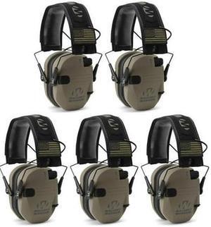 Walker's Razor Slim Electronic Shooting Muffs 5-Pack, Flat Dark Earth FDE