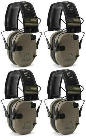Walker's Razor Slim Electronic Shooting Muffs 4-Pack, Flat Dark Earth FDE