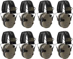 Walker's Razor Slim Ultra Low Profile Compact Design Earmuffs (FDE) 8-Pack