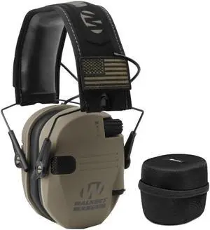 Walkers Game Ear Razor Muffs (FDE Patriot) with Protective Case