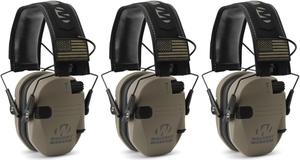 Walker's Razor Slim Electronic Shooting Muffs 3-Pack, FDE American Flag