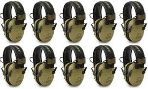 Walker's Razor Slim Ultra Low Profile Compact Design Earmuffs (Green) 10-Pack